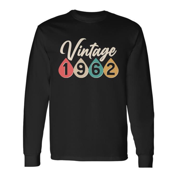 Vintage 1962 60Th Birthday Retro Teardrop Long Sleeve T-Shirt