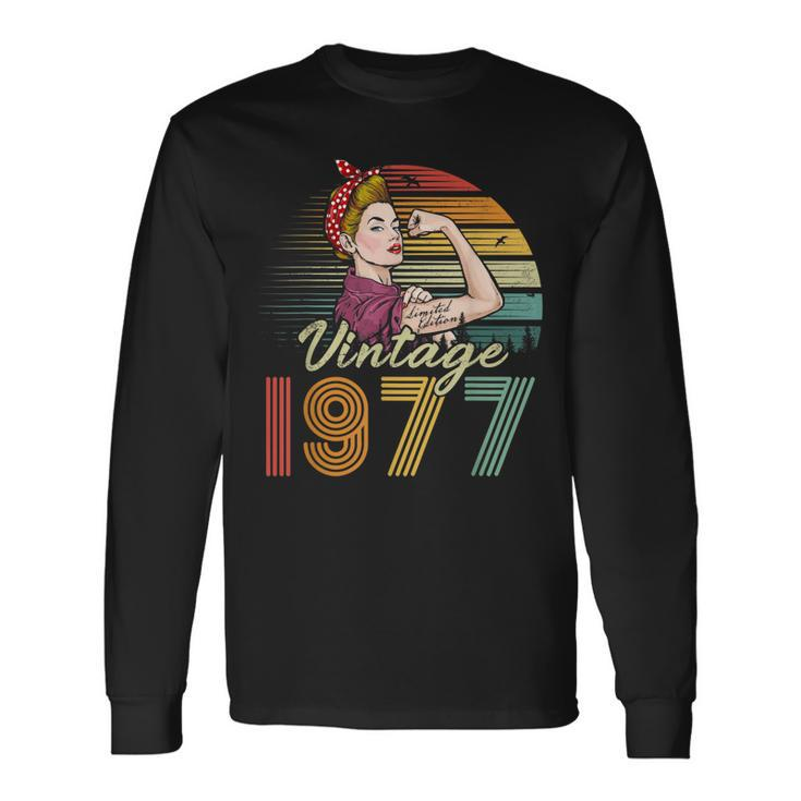 Vintage 1977 Limited Edition 1977 45Th Birthday 45 Years Old Long Sleeve T-Shirt