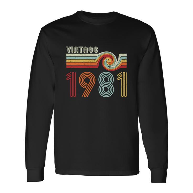 Vintage 1981 Retro Birthday Long Sleeve T-Shirt