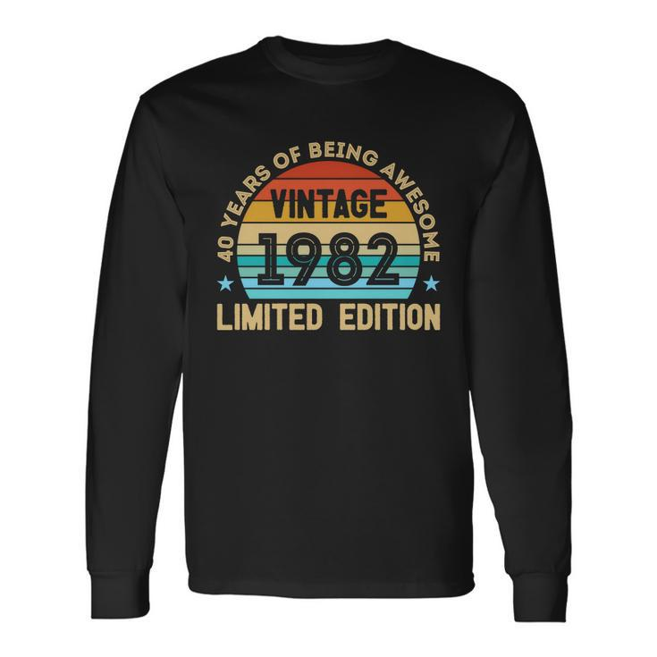 Vintage 1982 Almost All Original Parts Retro 40Th Birthday Long Sleeve T-Shirt