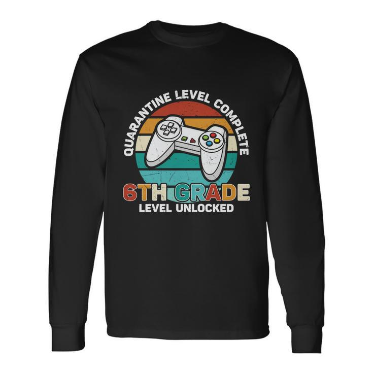 Vintage 6Th Grade Level Unlocked First Day Of School Back To School Long Sleeve T-Shirt