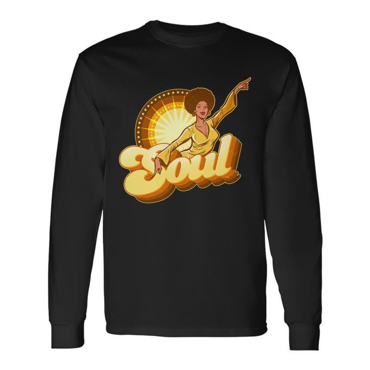Vintage Afro Soul Retro 70S Tshirt Long Sleeve T-Shirt