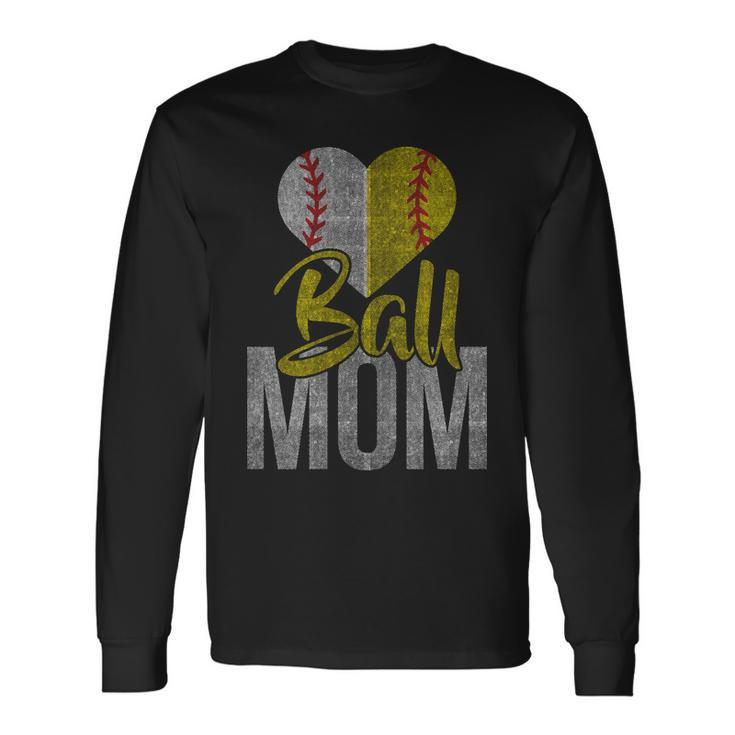 Vintage Baseball Mom Long Sleeve T-Shirt