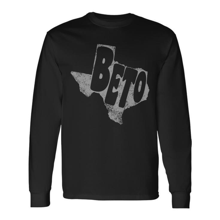 Vintage Beto Texas State Logo Tshirt Long Sleeve T-Shirt