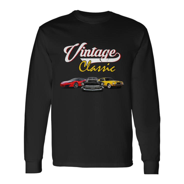 Vintage Classic Oldies Cars Long Sleeve T-Shirt