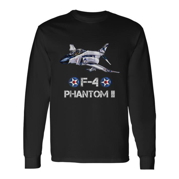 Vintage F4 Phantom Ii Jet Military Aviation Long Sleeve T-Shirt