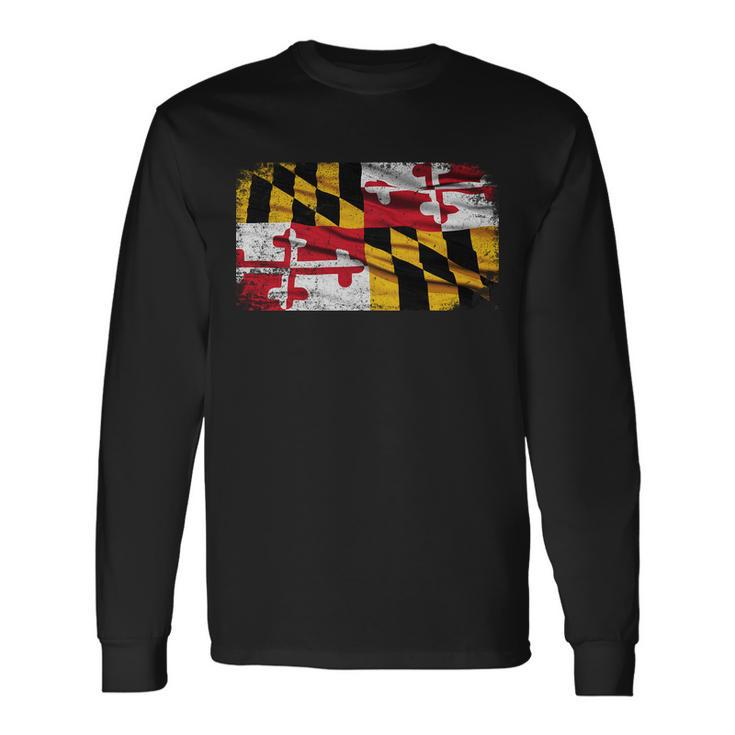 Vintage Maryland Flag Long Sleeve T-Shirt