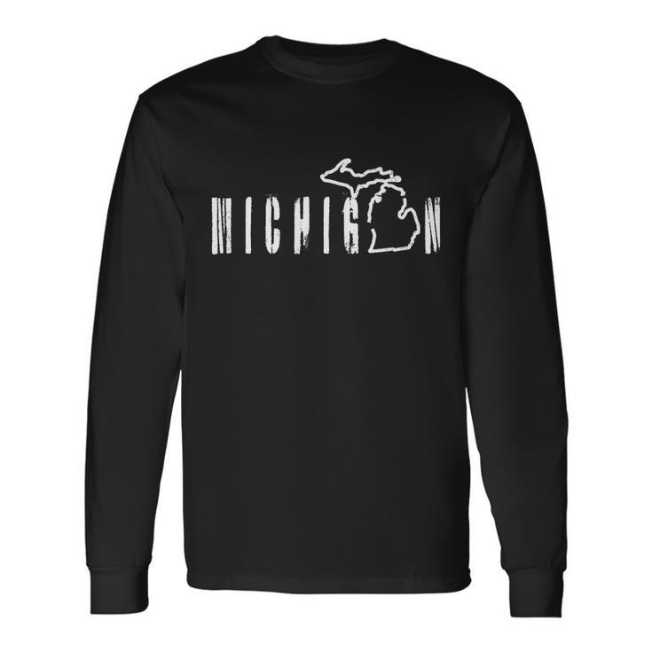 Vintage Michigan Mitten Long Sleeve T-Shirt