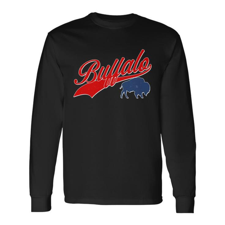 Vintage New York Buffalo Football Logo Long Sleeve T-Shirt