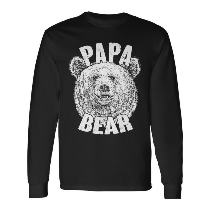 Vintage Papa Bear Father Long Sleeve T-Shirt