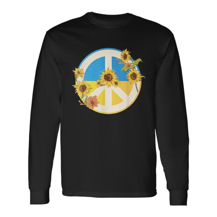 Vintage Peace Ukraine Sunflower Long Sleeve T-Shirt