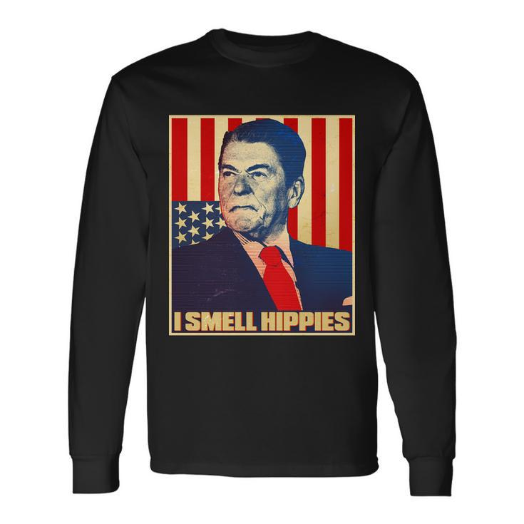 Vintage President Reagan I Smell Hippies Long Sleeve T-Shirt