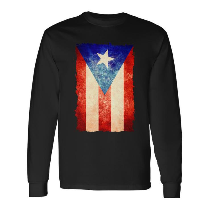 Vintage Puerto Rico Flag V2 Long Sleeve T-Shirt