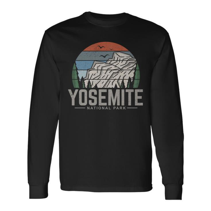 Vintage Retro Yosemite National Park Hiking Long Sleeve T-Shirt