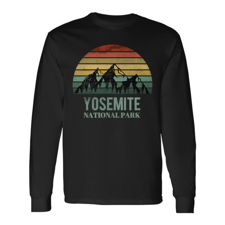 Vintage Retro Yosemite National Park Mountain California V2 Long Sleeve T-Shirt