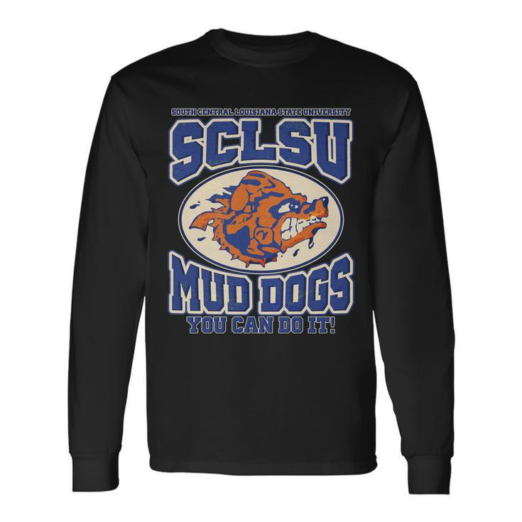 Vintage Sclsu Mud Dogs Classic Football Long Sleeve T-Shirt