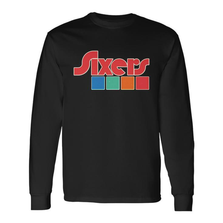 Vintage Style Sixers Sports Logo Long Sleeve T-Shirt