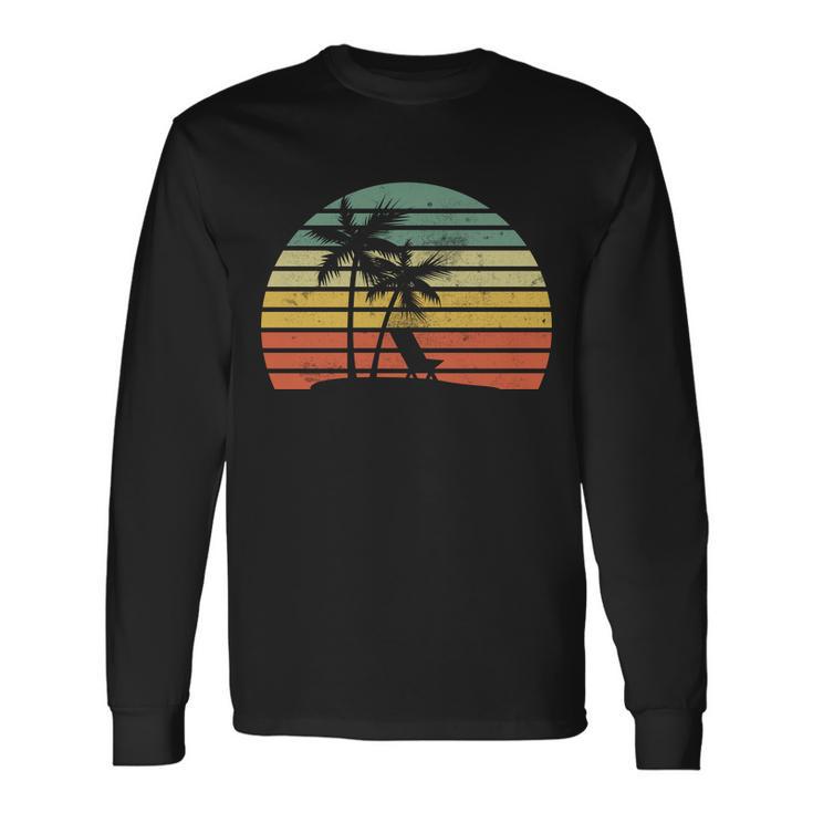 Vintage Sunset Beach Tshirt Long Sleeve T-Shirt