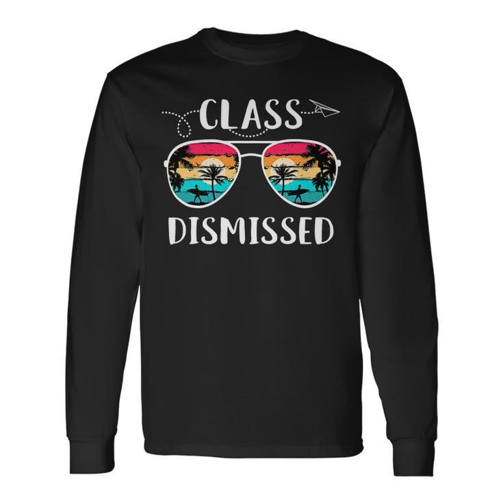 Vintage Teacher Class Dismissed Sunglasses Sunset Surfing V2 Long Sleeve T-Shirt Gifts ideas
