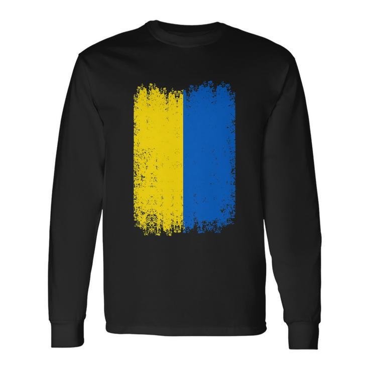 Vintage Ukraine Ukrainian National Flag Patriotic Ukrainians Long Sleeve T-Shirt