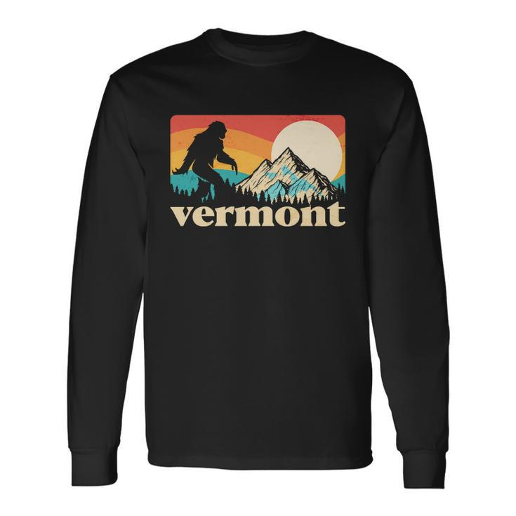 Vintage Vermont Bigfoot Sasquatch Wilderness V2 Long Sleeve T-Shirt