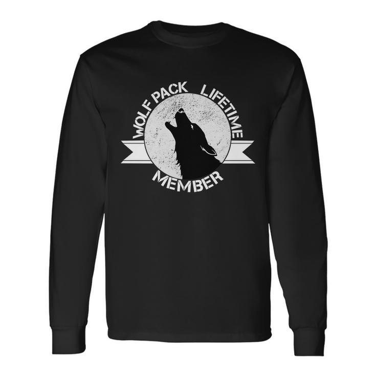 Vintage Wolf Pack Lifetime Member Emblem Tshirt Long Sleeve T-Shirt