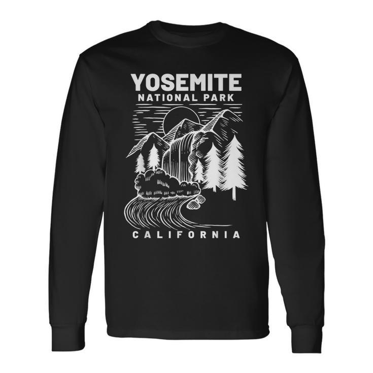 Vintage Yosemite National Park California Hiker Long Sleeve T-Shirt