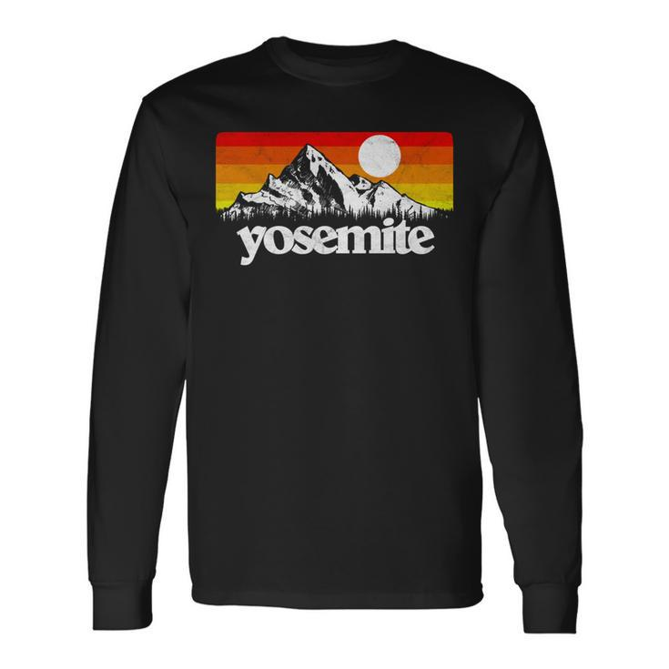 Vintage Yosemite National Park Retro Mountains Long Sleeve T-Shirt