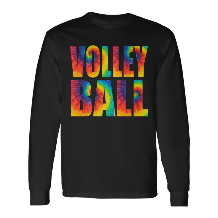 Volleyball Retro Tie Dye Long Sleeve T-Shirt