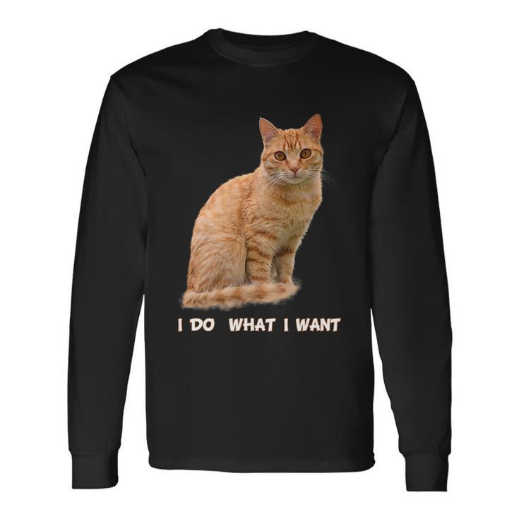 Do What I Want Orange Tabby Cat Lovers Long Sleeve T-Shirt
