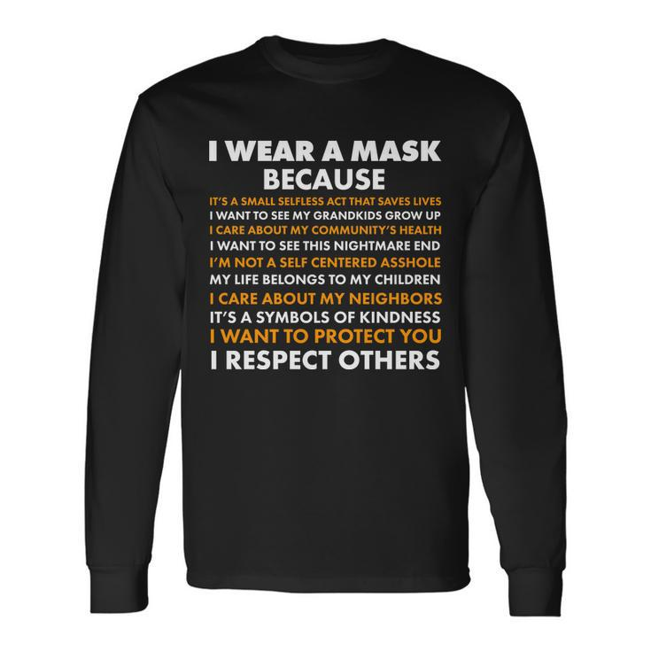 I Wear A Mask Because I Want To Protect You Long Sleeve T-Shirt