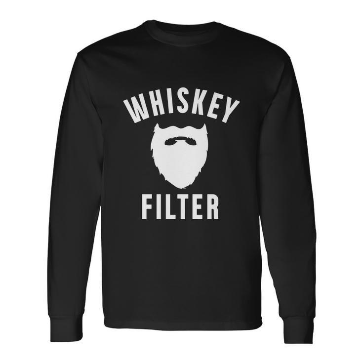 Whiskey And Beard Whiskey Filter Graphic Long Sleeve T-Shirt