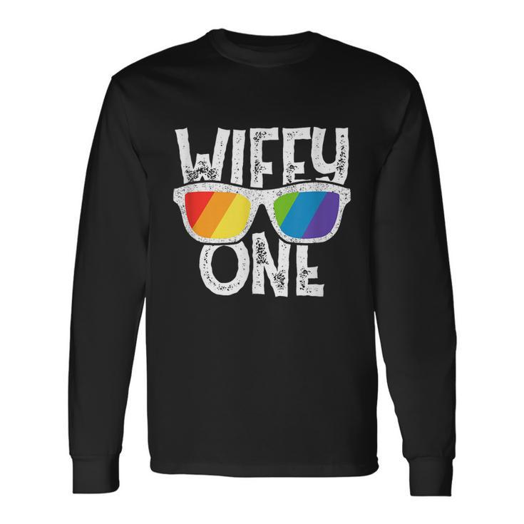 Wifey One Lesbian Pride Lgbt Bride Couple Long Sleeve T-Shirt