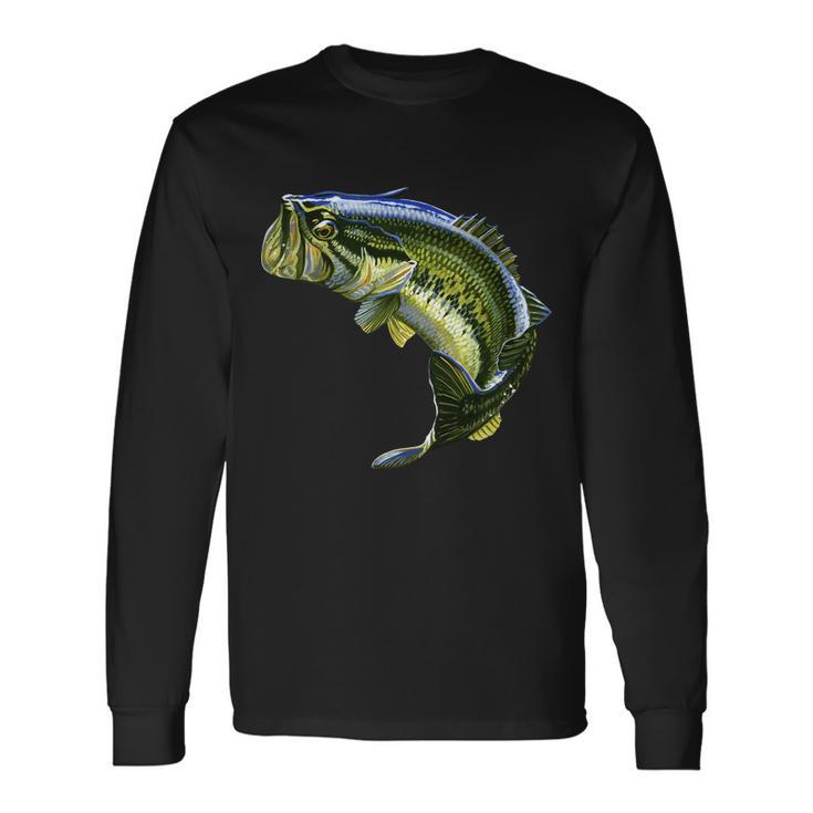 Bass Master Fishing Tackle Lure Largemouth Bass Fishing Long Sleeve T-Shirt  - Monsterry