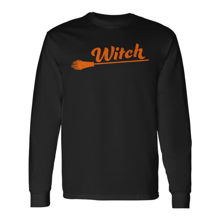 Witch Broomstick Cute Halloween Long Sleeve T-Shirt