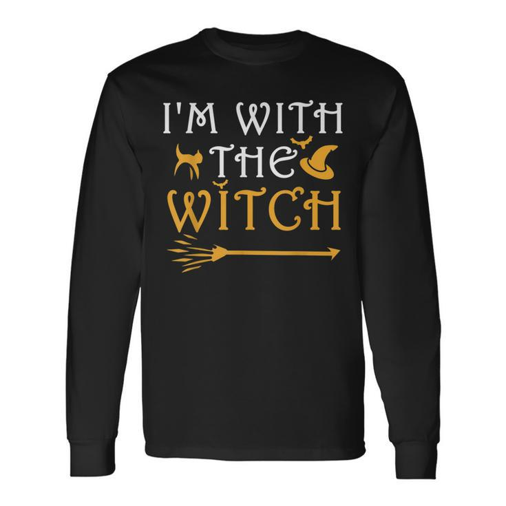 Im With The Witch Halloween Costume Couples Long Sleeve T-Shirt