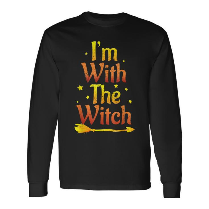 Im With The Witch Halloween Couple Matching Costume Long Sleeve T-Shirt