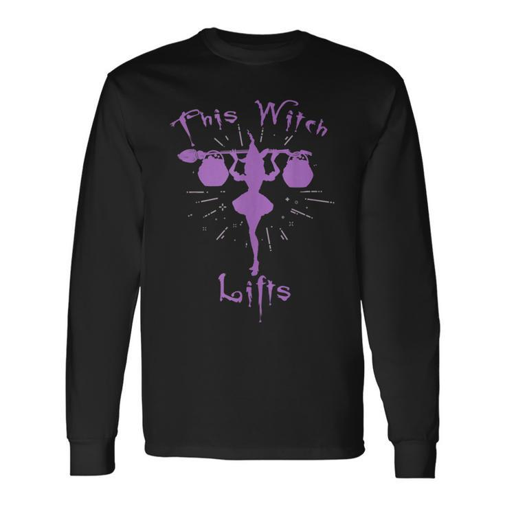 This Witch Lifts Workout Women Halloween Witch Men Women Long Sleeve T-Shirt T-shirt Graphic Print