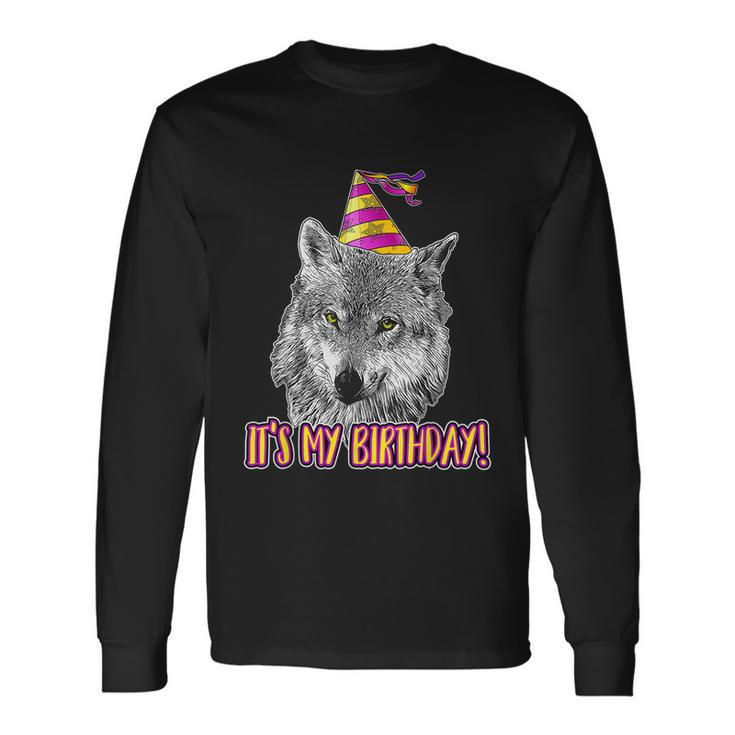 Wolf Birthday Themed Party Wolves Theme Girl Wolf Lover Long Sleeve T-Shirt
