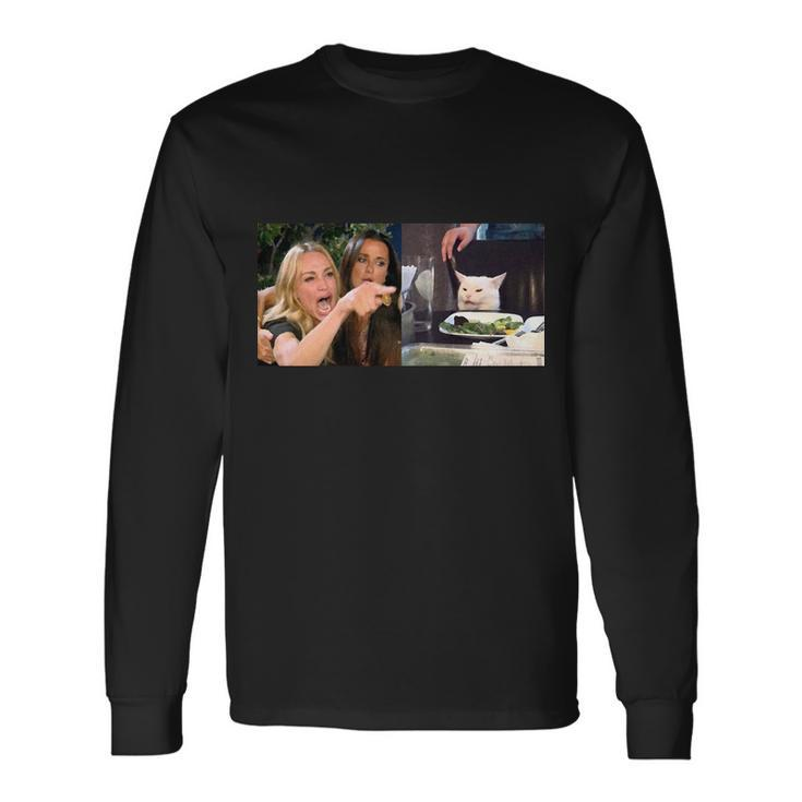 Woman Yelling At Cat Meme Tshirt Long Sleeve T-Shirt Gifts ideas