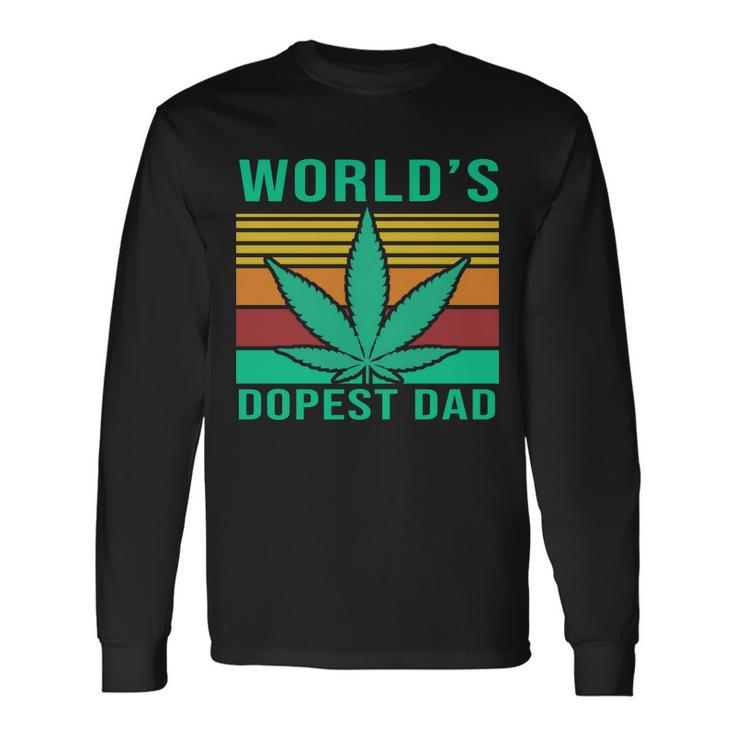Worlds Dopest Dad Retro Tshirt Long Sleeve T-Shirt