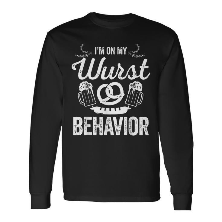 Wurst Behavior Oktoberfest German Festival Men Women Long Sleeve T-Shirt T-shirt Graphic Print Gifts ideas