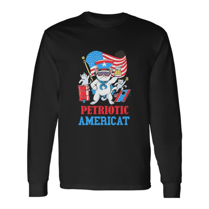 Y American Cat 4Th Of July Long Sleeve T-Shirt