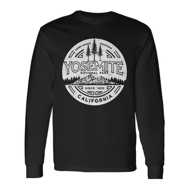 Yosemite National Park Distressed Minimalist Long Sleeve T-Shirt Gifts ideas