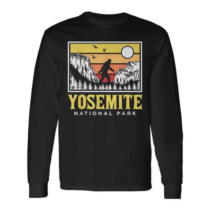 Yosemite National Park Us Bigfoot Sasquatch Yeti Long Sleeve T-Shirt