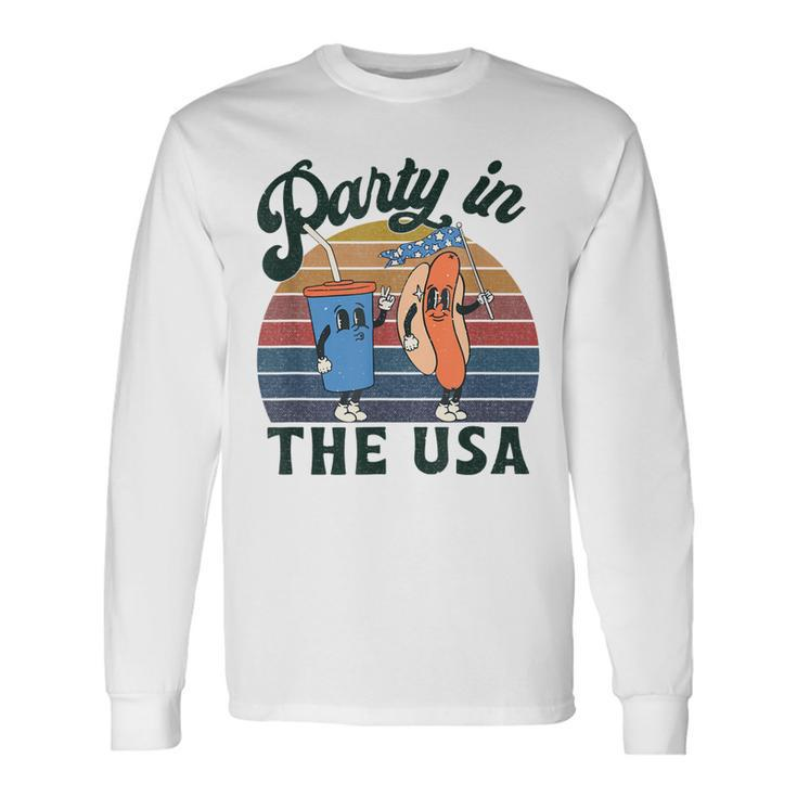 4Th Of July For Hot Dog Lover Party In The Usa Vintage Long Sleeve T-Shirt
