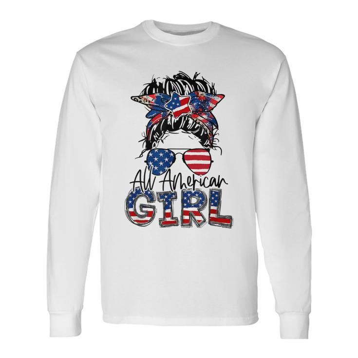 All American Girl 4Th Of July Girls Sunglasses V2 Long Sleeve T-Shirt