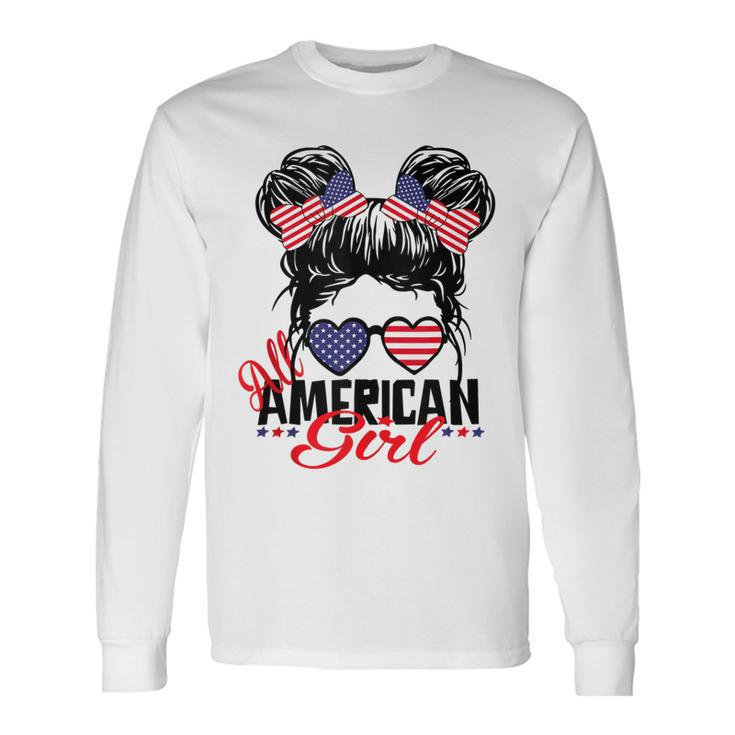 All American Girl Independence 4Th Of July Patriotic Long Sleeve T-Shirt
