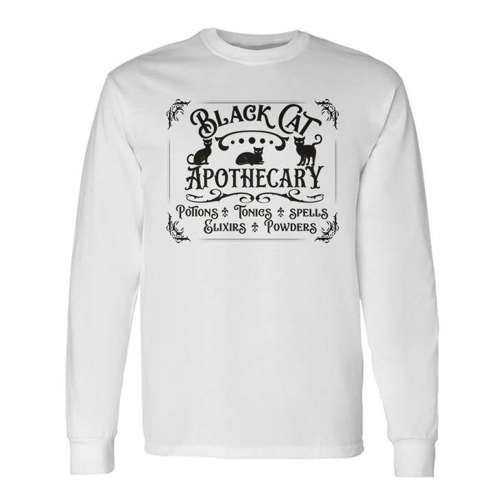 Black Cat Apothecary Powders Flixers Halloween Long Sleeve T-Shirt