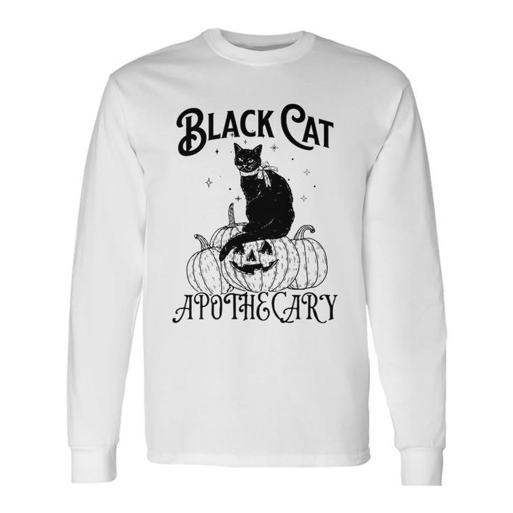 Black Cat Apothecary Pumpkin Halloween Long Sleeve T-Shirt